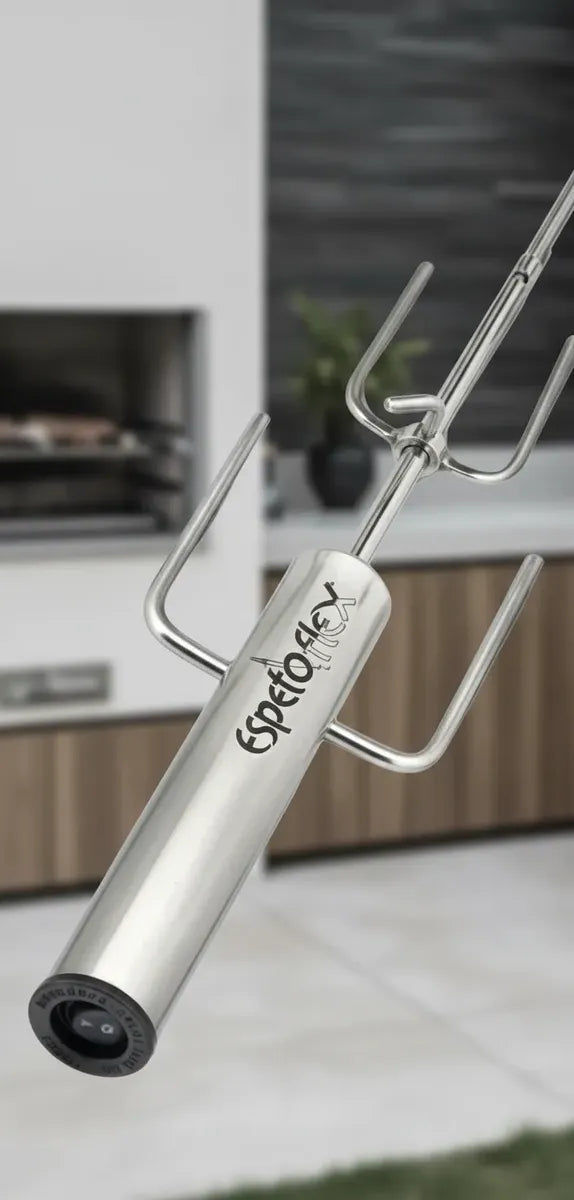 Espada Giratoria a Pila - Asador Portátil Acero Inox 6kg